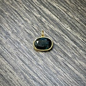Beautiful Blue Sapphire Pendant Charm in solid 14k Yellow Gold